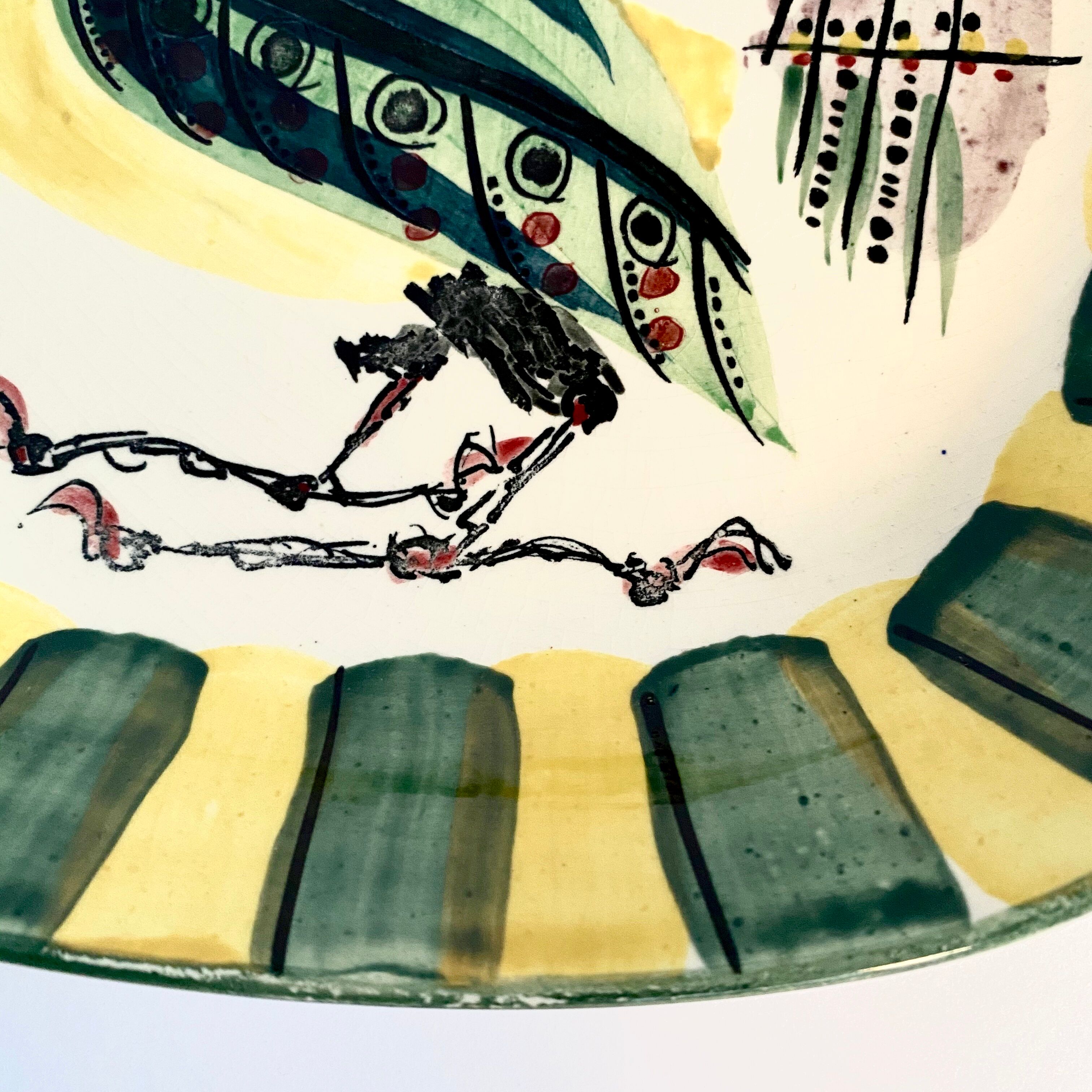 Danish ceramic dish 1960 signed and numbered by Inge Lise Koefoed for Royal Copenhagen.