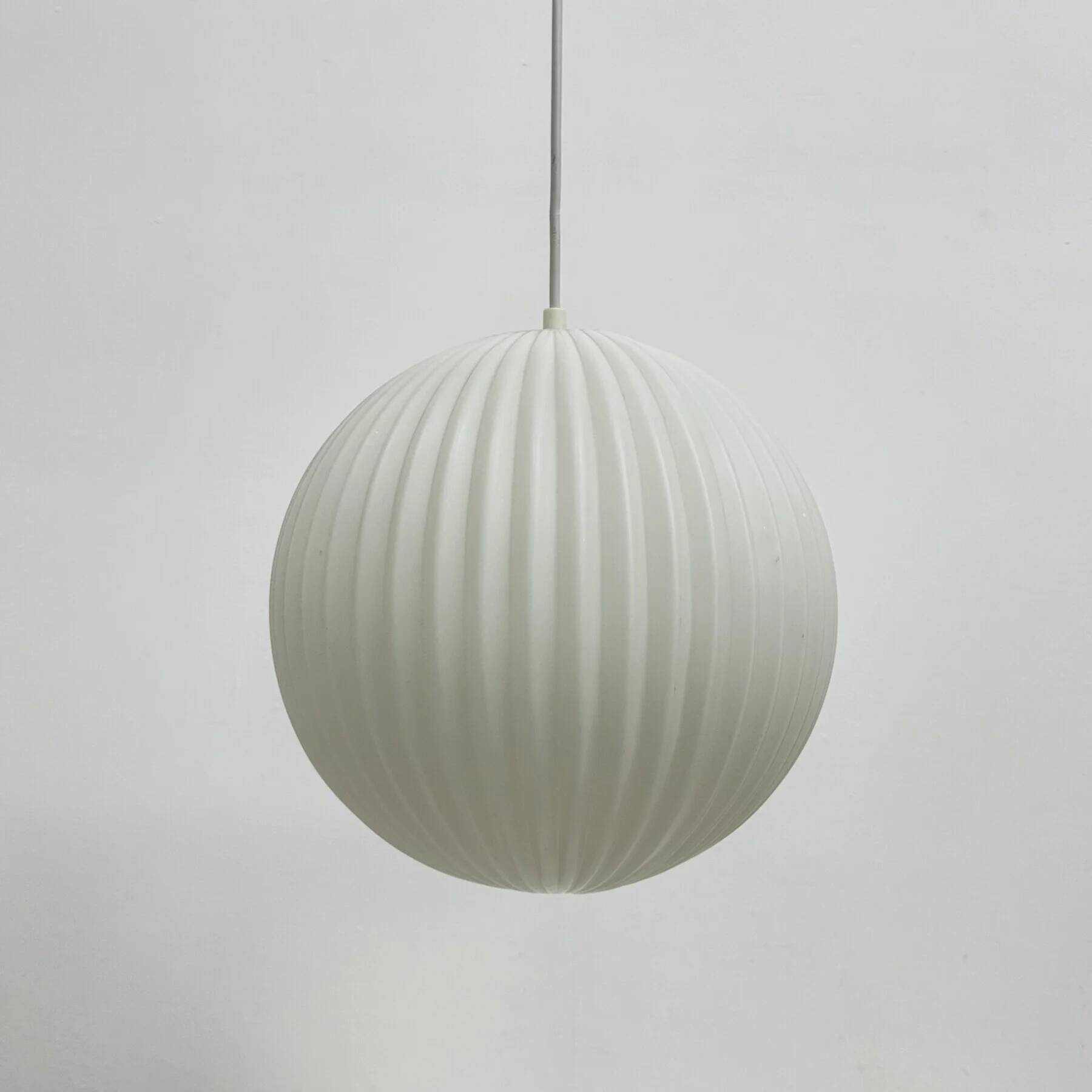 Rare Louis Kalff for Philips opaline glass pendant light, 1960s