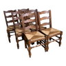 6 country oak straw chairs