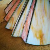 Fan hanging lamp in art deco glass paste year 40/50