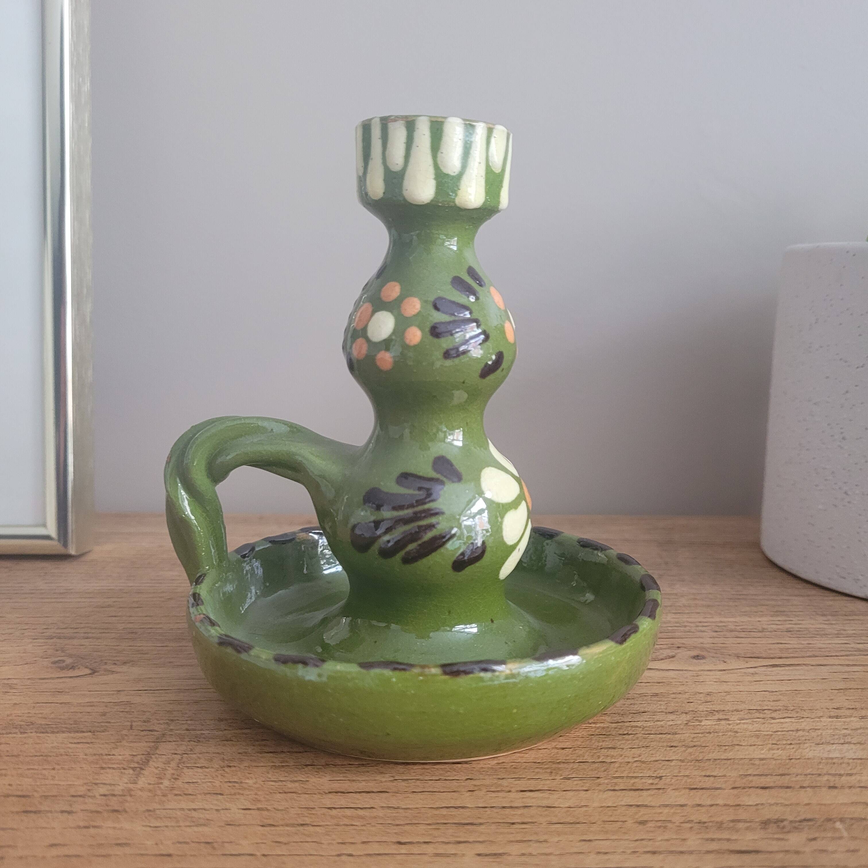 La Redoute x Selency ceramic candle holder 03 green