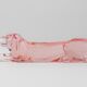 12 Repose-couteaux Chien Teckel Basset Art Déco Français en Verre Rosé, France, Années 1930