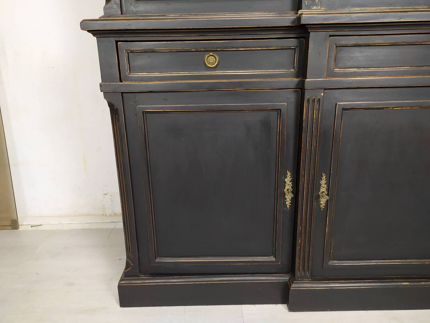 Louis XVI style black bookcase
