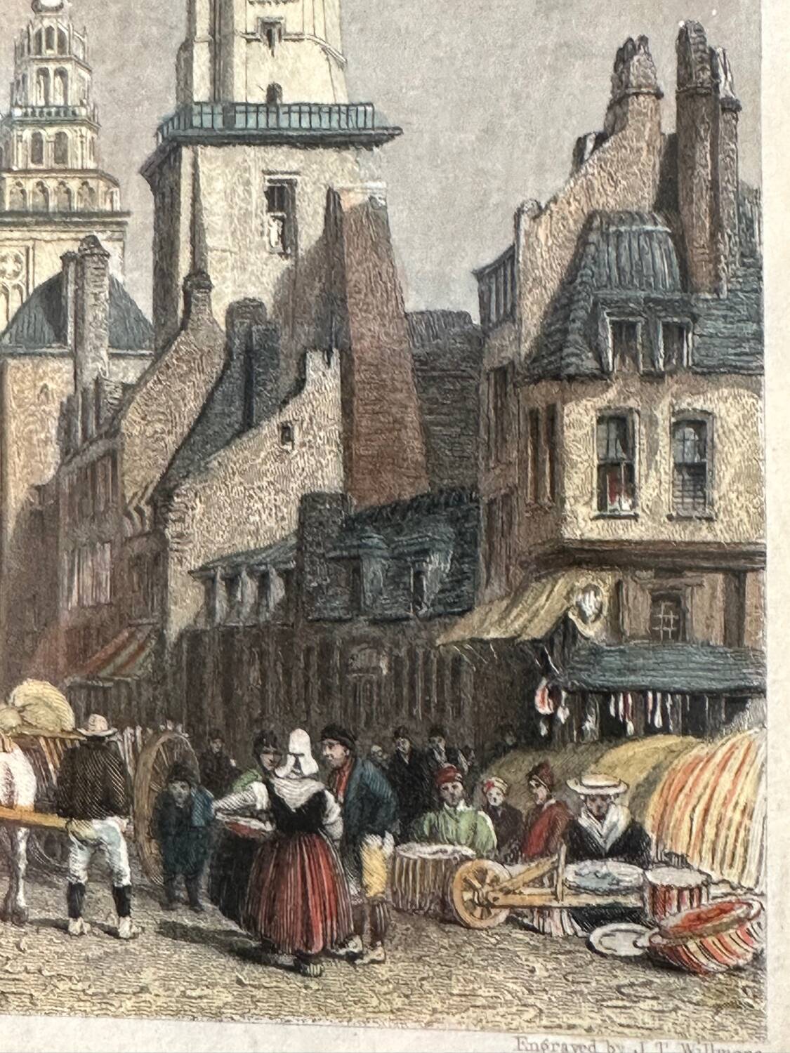 Calais 1834 - Original Engraving by JT Willmore - drawing by C. Stanfield