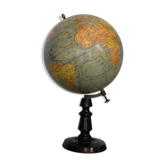 Globe terrestre Forest fin XIXe début XXe piètement bois tourné