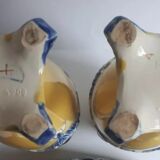 Pair of vases barbotine medallions