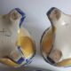 Paire de vases barbotine médaillons