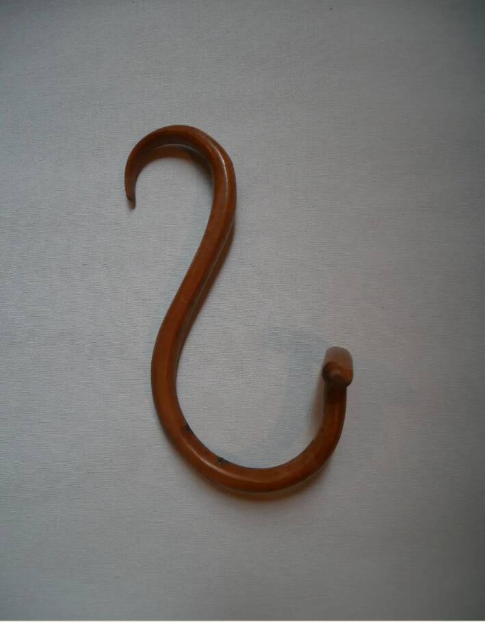 Set of five turned wooden wall hooks Thonet classic country decoration