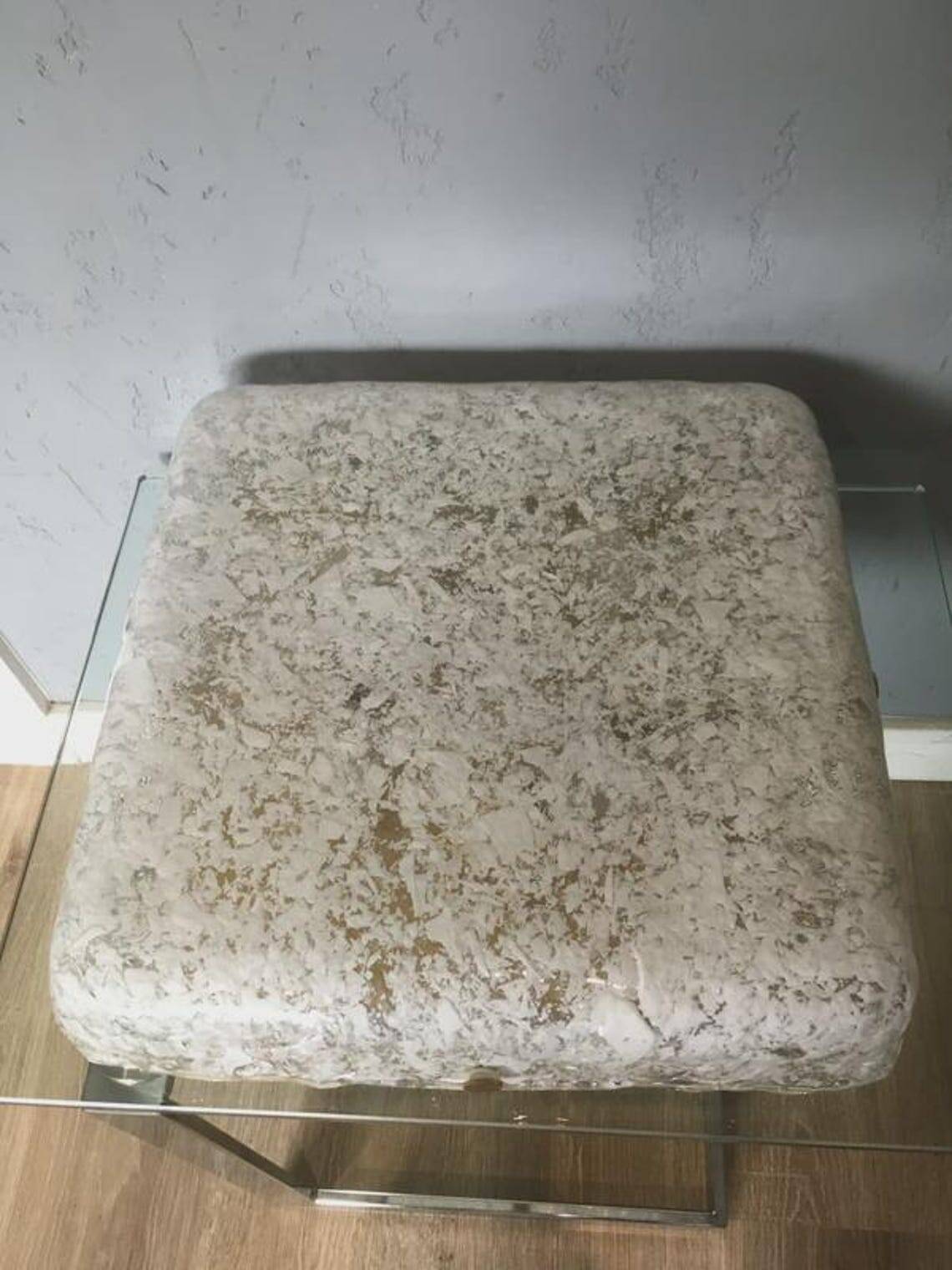 Kaiser Leuchten square wall or ceiling light, textured glass, 1960s-70s