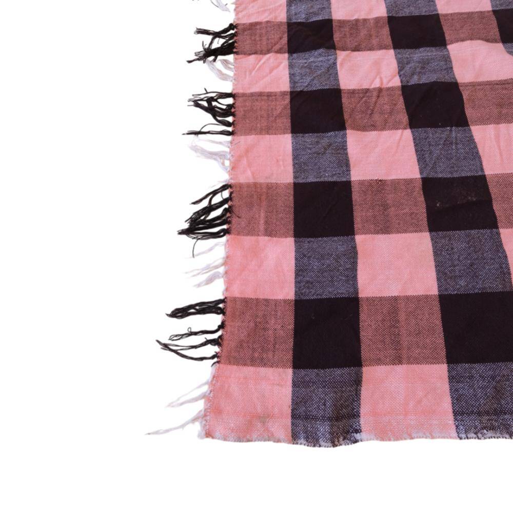 Vintage haik checkered bed throw from Morocco - 183 x 223 cm