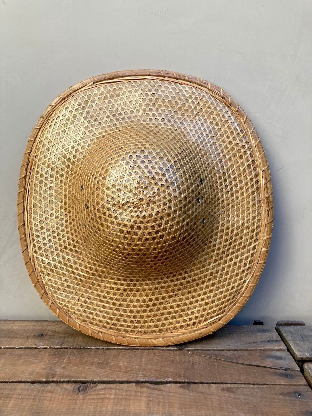 Hand-woven Asian hat