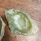 Set of brutalist style pocket trays in vintage onyx and alabaster.