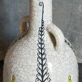 Soliflore bottle vase in fine earthenware boch frères la louvière-keramis early 20th century