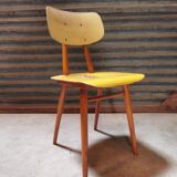 Chair ton bois jaune 1960