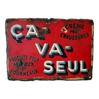 Plaque émaillée "ça va seul"