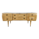 1950s maple chest of drawers with a marble top
