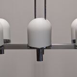 Space Age chandelier with 6 lights in sandblasted opalines, 1960s-70s