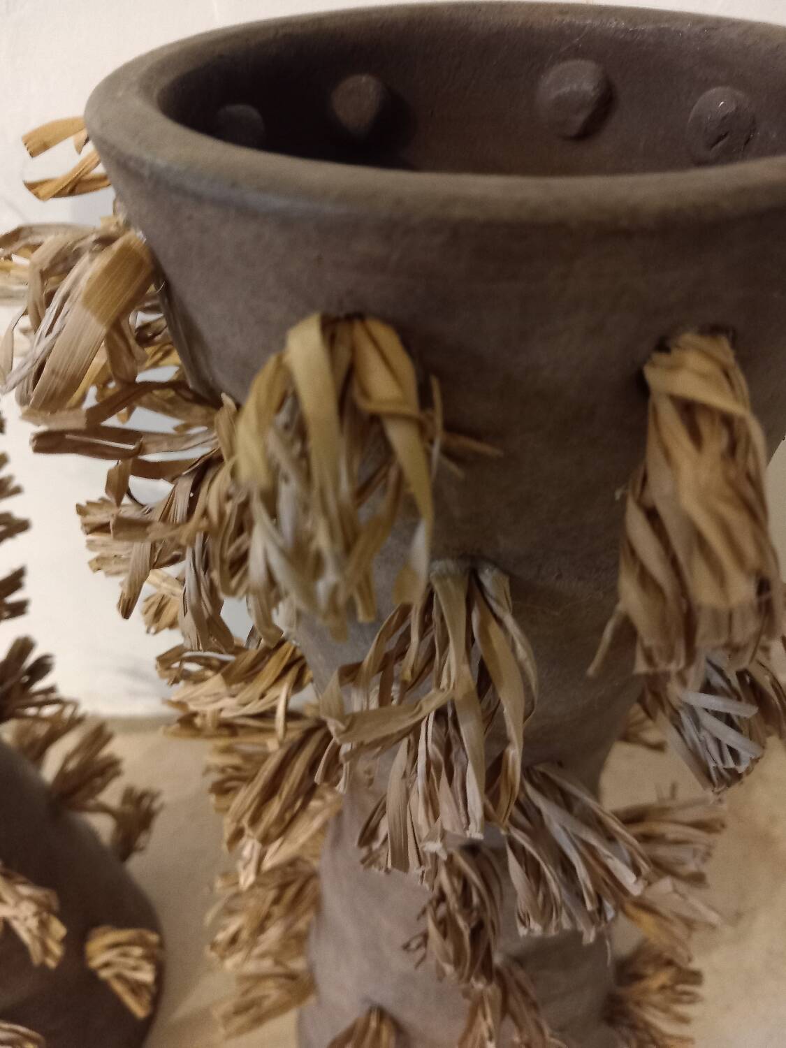 Pair of ethnic style terracotta vases