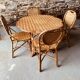 Salle à manger en rotin : 1 table + 4 chaises