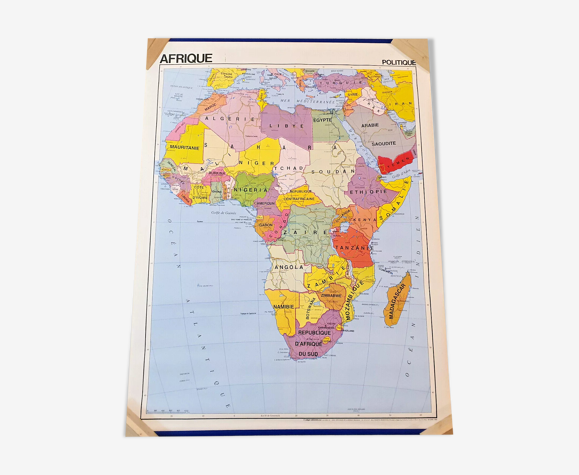 School wall poster Africa physical/political 140 cm x 97 cm brand soral