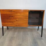 Small rosewood bar lounge sideboard with compass legs