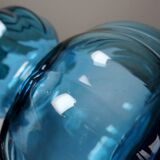 Small vintage turquoise blue glass vase