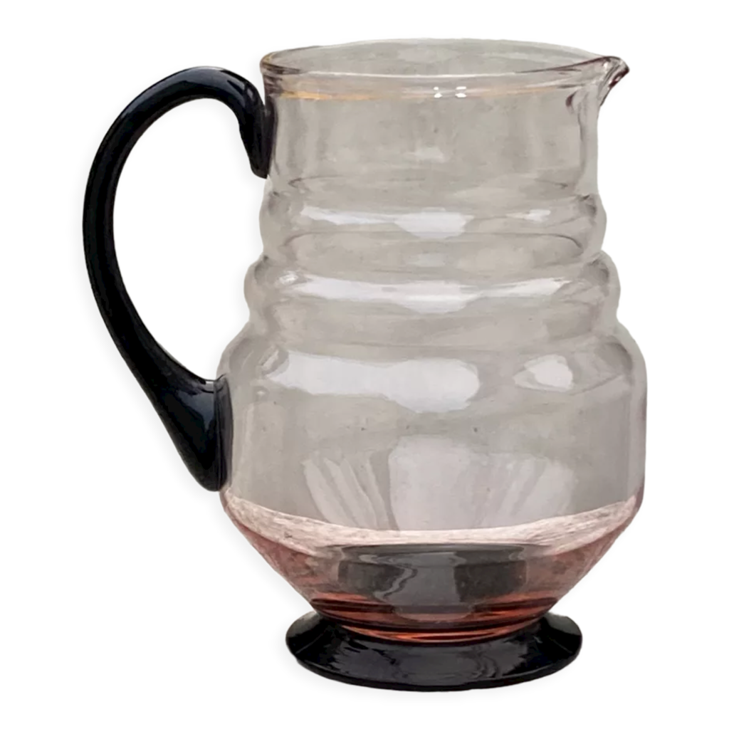 Ancienne CARAFE à LIQUEUR En Verre Avec Facette - Bouchon Forme Rosace