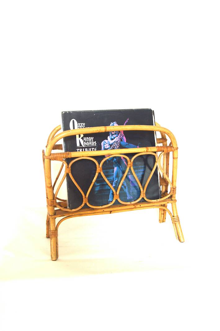 Rattan magazine rack