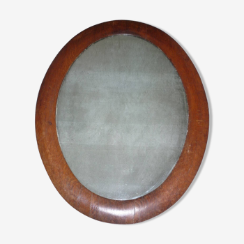 Oval mirror with wooden frame 74X58