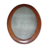 Miroir ovale cadre bois 74X58