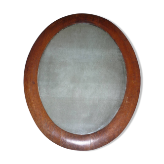 Oval mirror with wooden frame 74X58