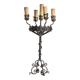 Wrought iron five-light torchère with twisted serpent - Italy late 19th century