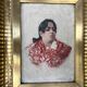 Old Table XIX Portrait of a Woman in Traditional Costume - Signed Célest