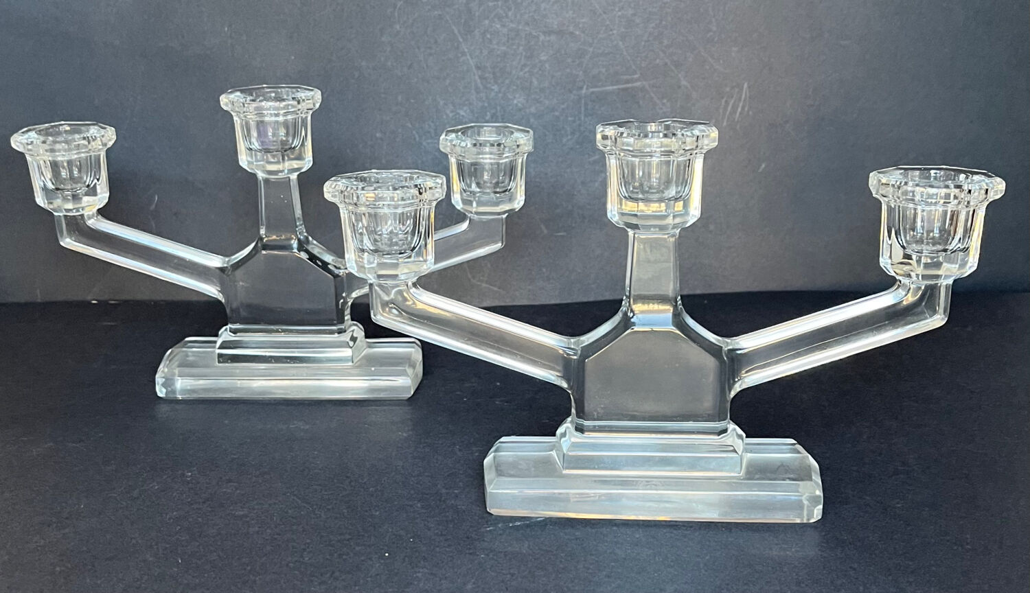 Pair of crystal candlesticks