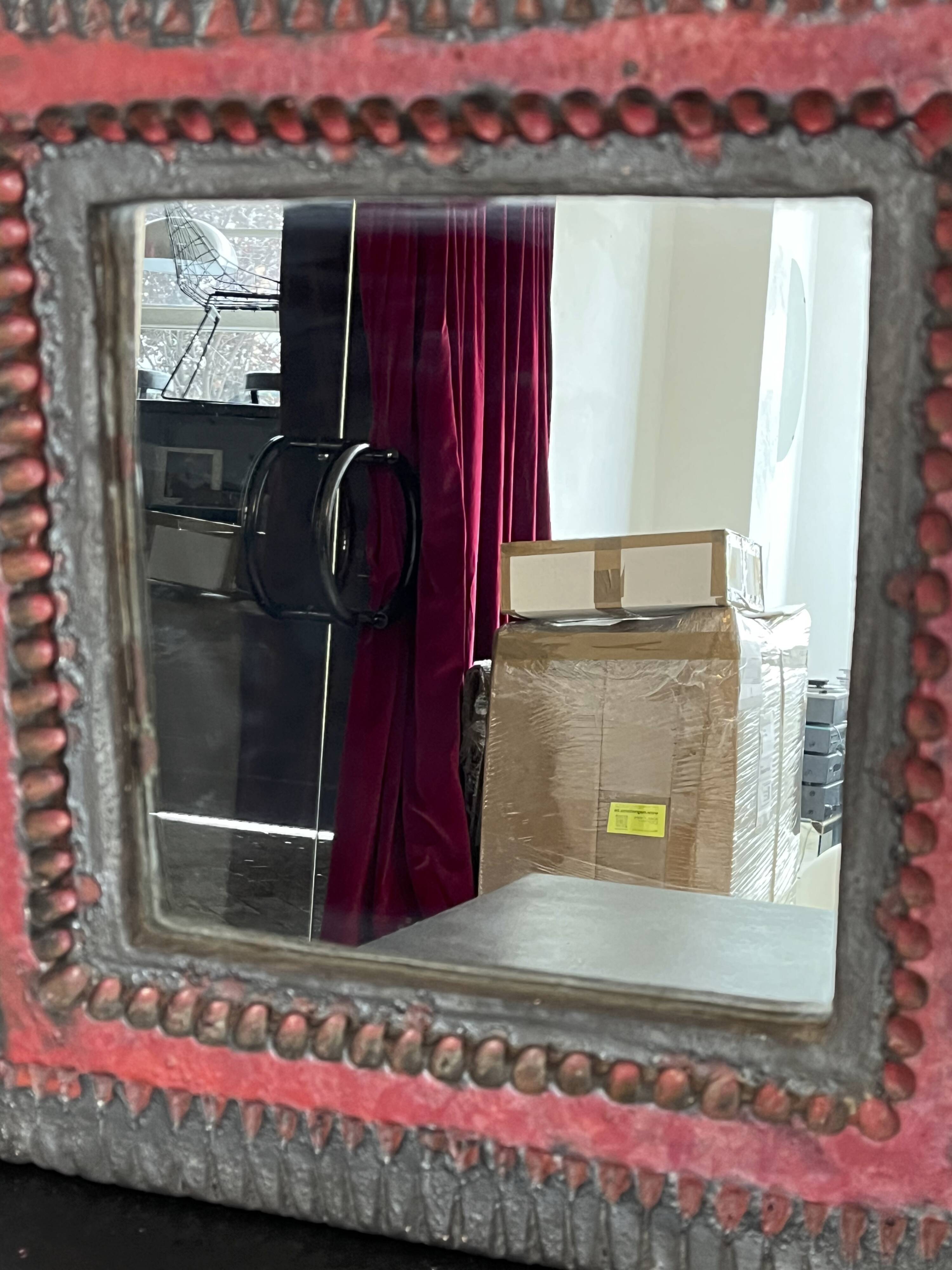 Large format ceramic wall mirror