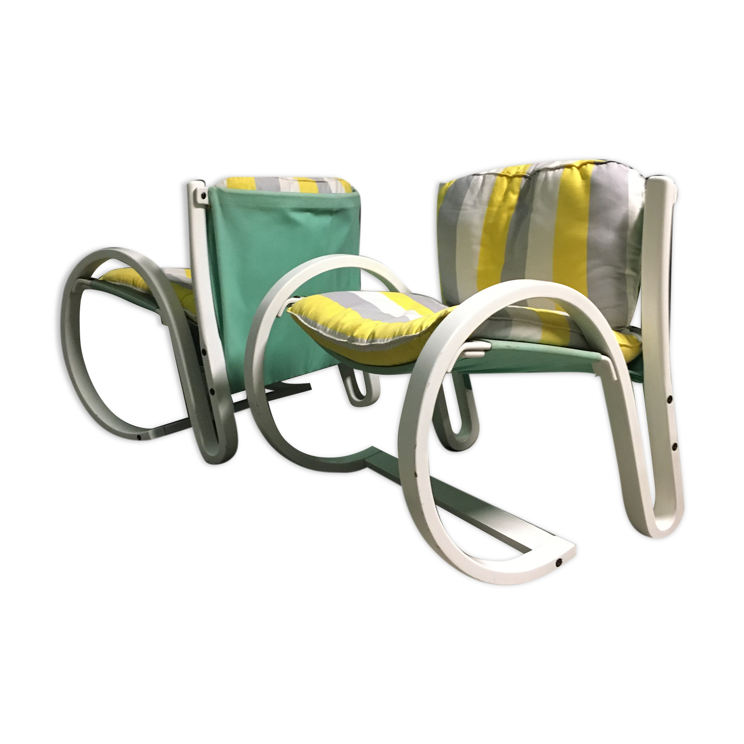 Chaises longues italiennes en contreplaqué années 1980