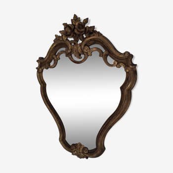 Miroir bois doré style Louis XV - 55x42cm
