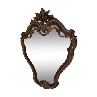 Louis XV-style gilded wood mirror - 55x42cm