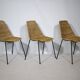 Set of 3 Basket Chairs by Franco Legler, Wicker and Metal, 1960s