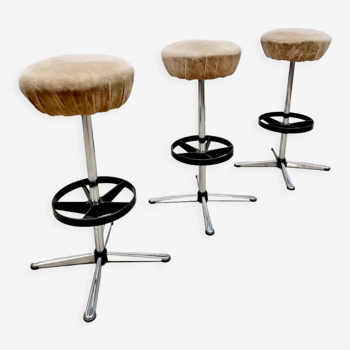 3 tabourets de bar industriels vintage 'minimalisme'