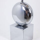Chrome-plated metal lamp. Signed Chalier Paris. 1970s