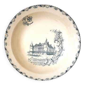round and hollow ceramic dish, Clairefontaine ironstone, Château series