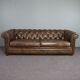 Chesterfield sofa in cowhide leather 3.5 seats