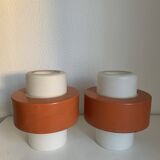 Paire suspension vintage 1960 Louis Kalff "Lierre" Philips carotte - 22 cm