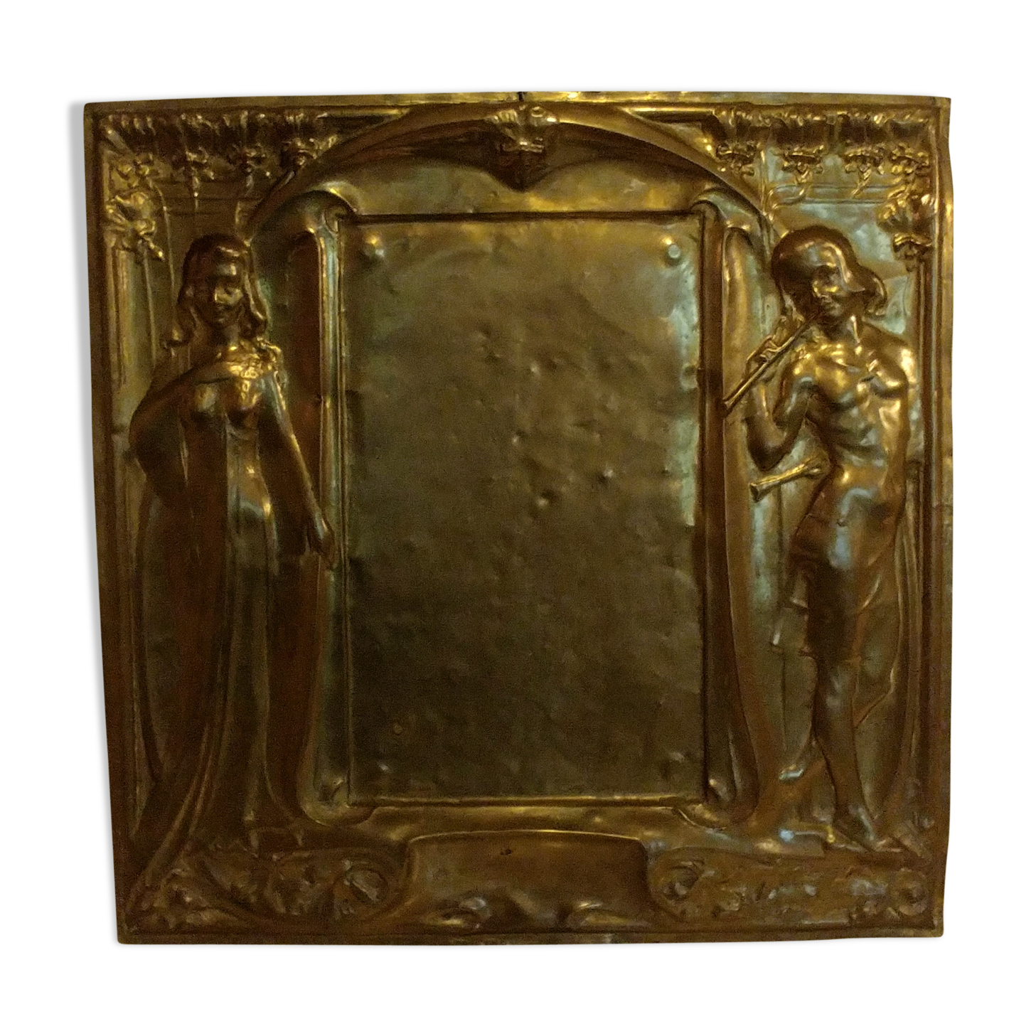 Brass fireplace plate