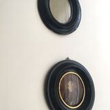 Painted metal frame, with glass