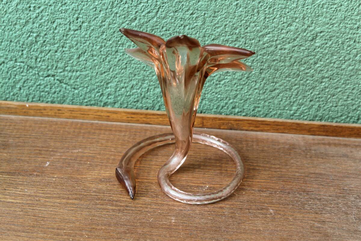 Vase soliflore en verre soufflé, forme de fleur