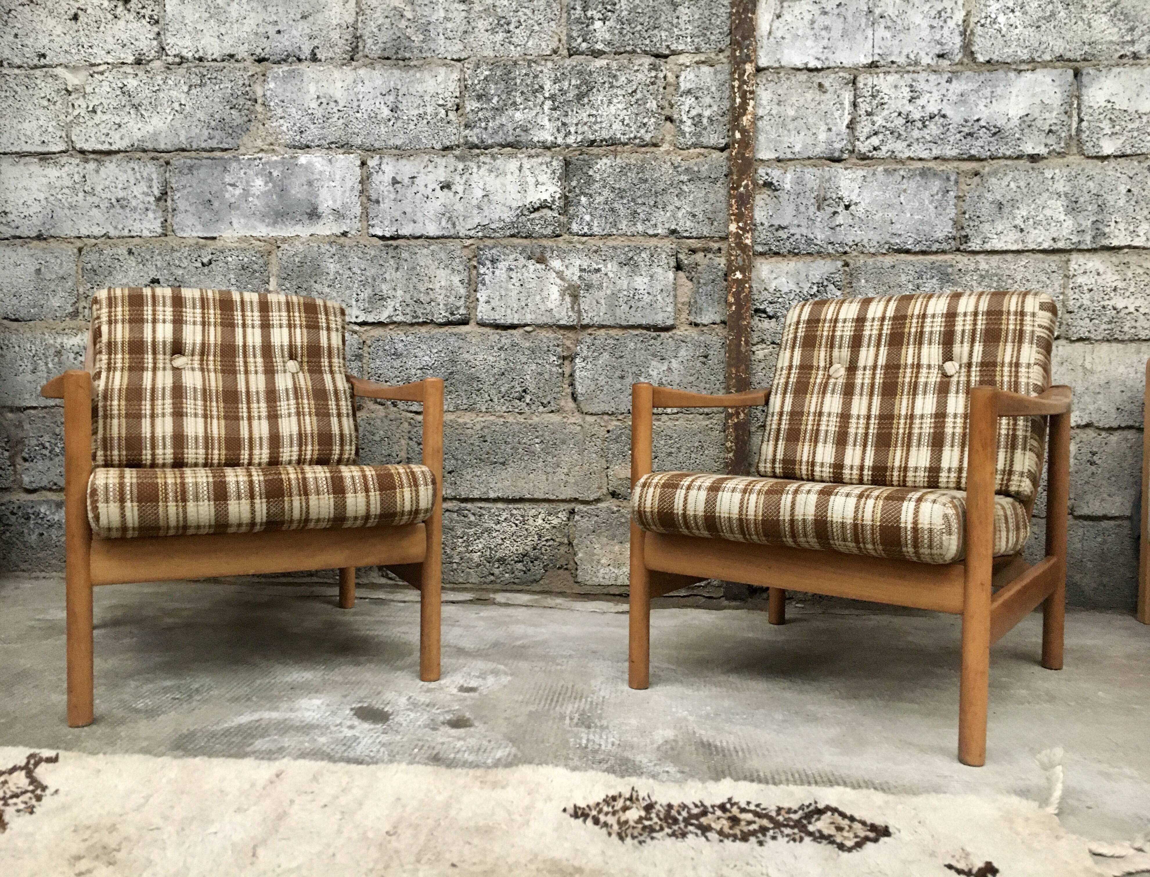 Pair of Scandinavian armchair fabric tiles