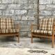 Pair of Scandinavian armchair fabric tiles