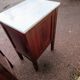 Set of 2 wooden and marble bedside tables.